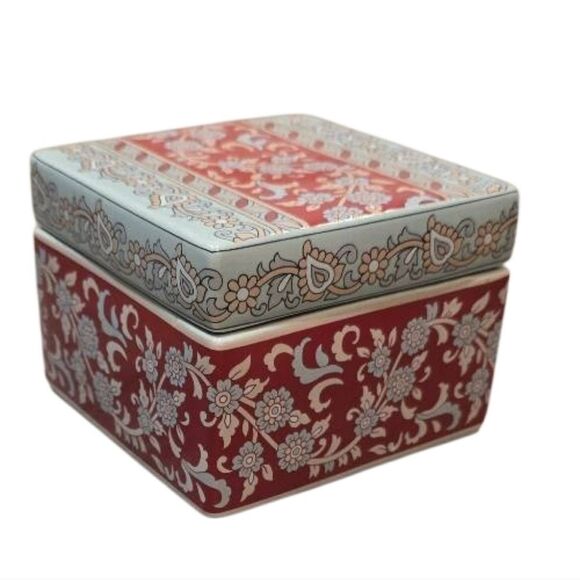 At Home Cloisonne Glass Decorative Trinket Box - Picture 2 of 8